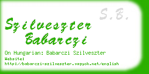 szilveszter babarczi business card